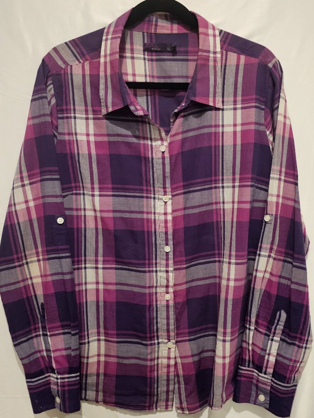 Prana Plaid Women's Button-Up Shirt Size XL - Stylish & Comfortable Top